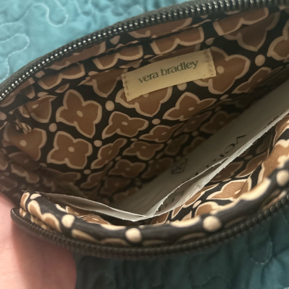 Vera Bradley Black and Brown Travel Bag with Textured Design